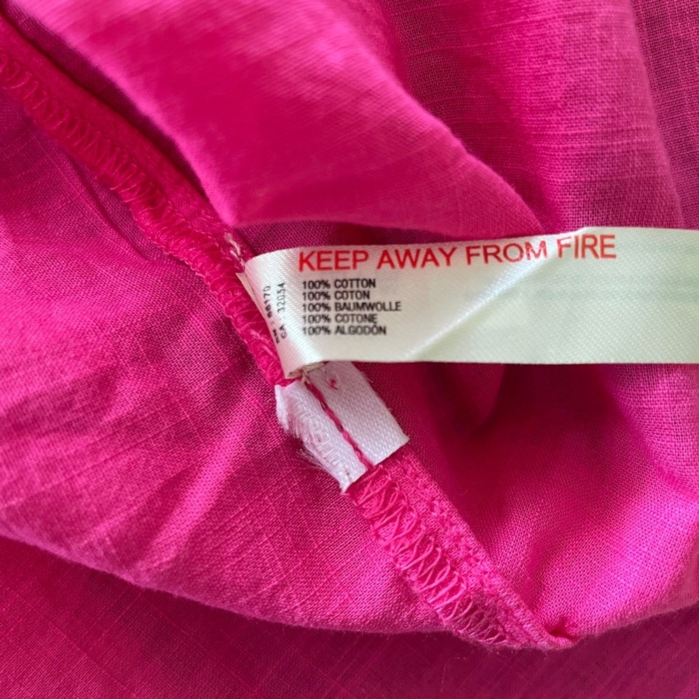 Anthropologie Bright Pink V-Neck Tunic Top - Picture 6 of 7
